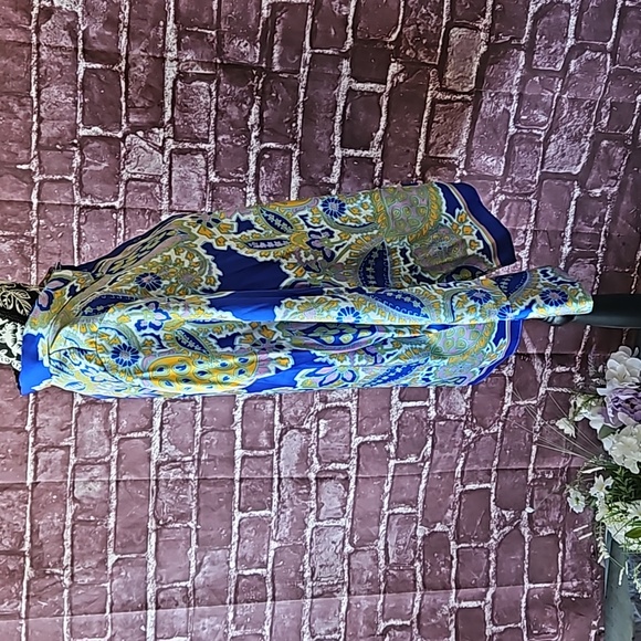 Zara Bohemian Colorful Abstract Button Down Blouse size Lg - Picture 3 of 9